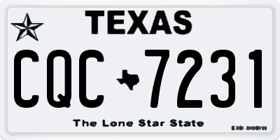 TX license plate CQC7231