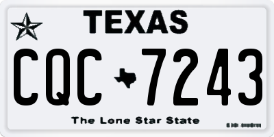 TX license plate CQC7243