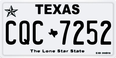 TX license plate CQC7252