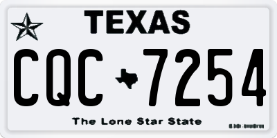 TX license plate CQC7254