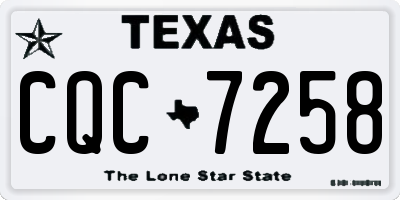 TX license plate CQC7258