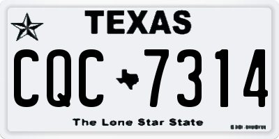 TX license plate CQC7314