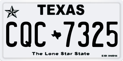 TX license plate CQC7325