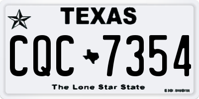TX license plate CQC7354