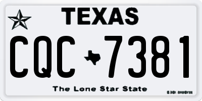 TX license plate CQC7381