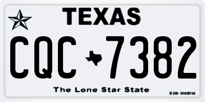 TX license plate CQC7382