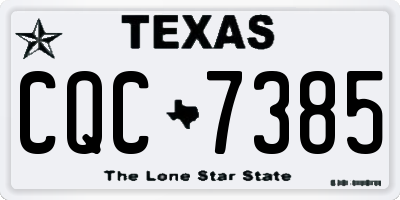TX license plate CQC7385