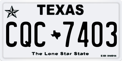 TX license plate CQC7403