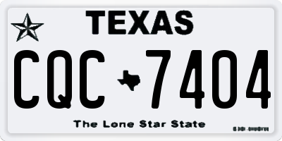TX license plate CQC7404