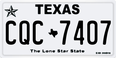 TX license plate CQC7407