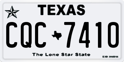 TX license plate CQC7410