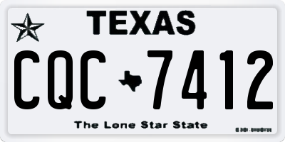 TX license plate CQC7412