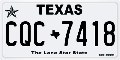 TX license plate CQC7418