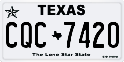 TX license plate CQC7420