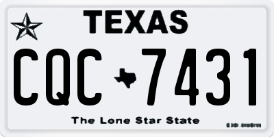 TX license plate CQC7431
