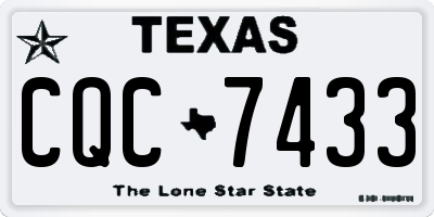 TX license plate CQC7433