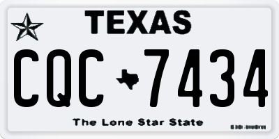 TX license plate CQC7434