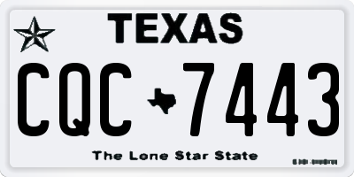 TX license plate CQC7443