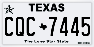 TX license plate CQC7445