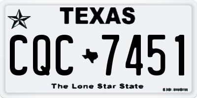 TX license plate CQC7451