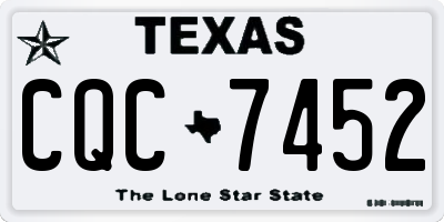 TX license plate CQC7452