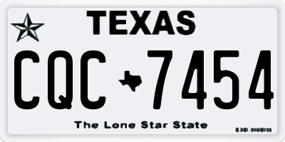 TX license plate CQC7454