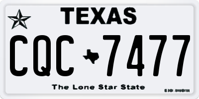 TX license plate CQC7477