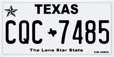 TX license plate CQC7485