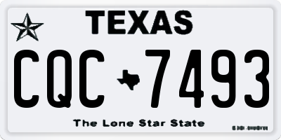 TX license plate CQC7493