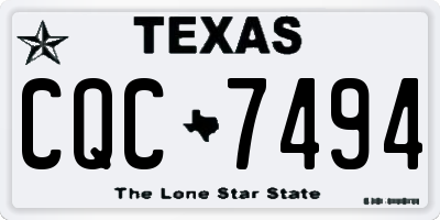 TX license plate CQC7494