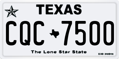 TX license plate CQC7500