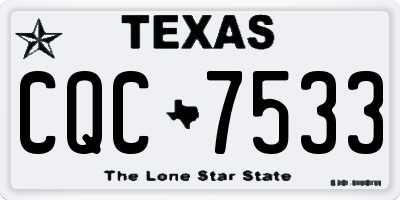 TX license plate CQC7533
