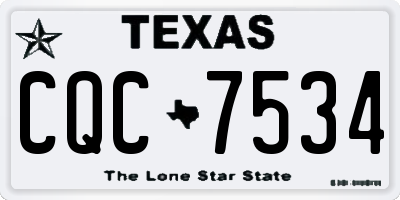 TX license plate CQC7534