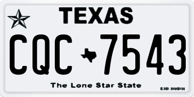 TX license plate CQC7543