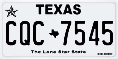TX license plate CQC7545