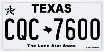 TX license plate CQC7600