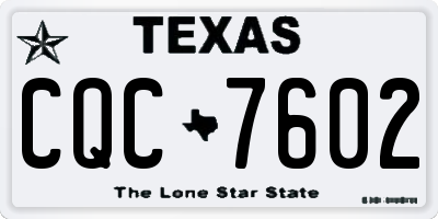 TX license plate CQC7602