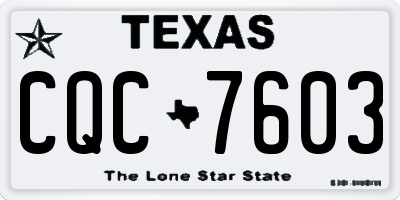 TX license plate CQC7603