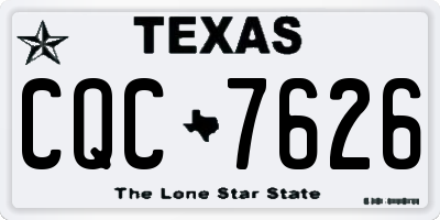 TX license plate CQC7626