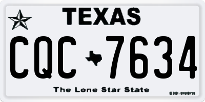 TX license plate CQC7634