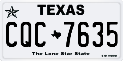 TX license plate CQC7635