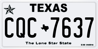 TX license plate CQC7637
