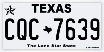 TX license plate CQC7639