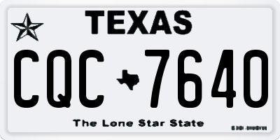 TX license plate CQC7640