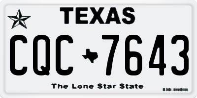 TX license plate CQC7643