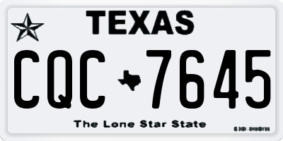TX license plate CQC7645