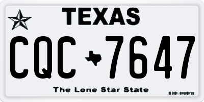 TX license plate CQC7647