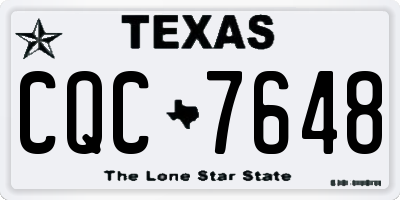 TX license plate CQC7648