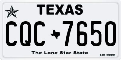 TX license plate CQC7650