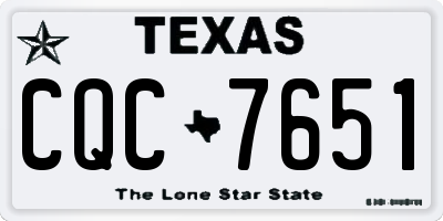TX license plate CQC7651